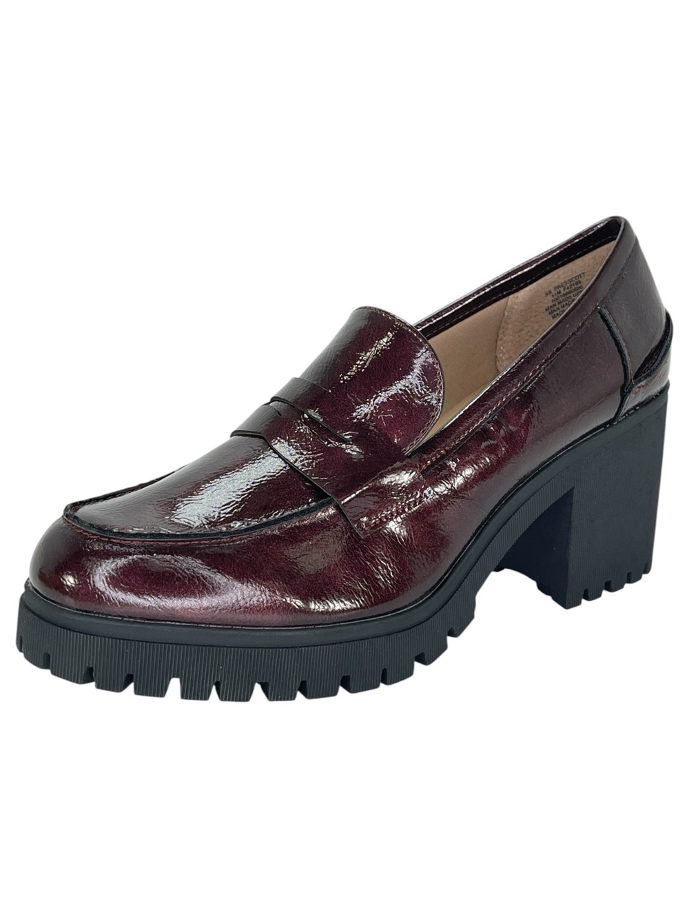 Sun + Stone Presscott Wine Patent Leather Lug Sole Womens Penny Loafers Size 11M - Picture 2 of 10